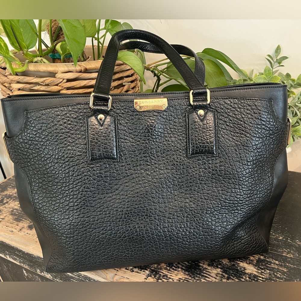 Burberry Black Leather Bag with Gold Hardware